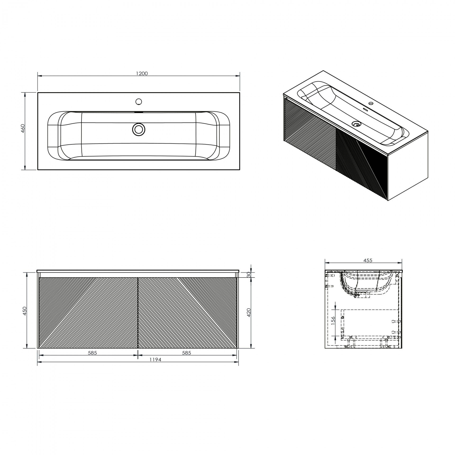Móvel WC Veneto com Lavatório